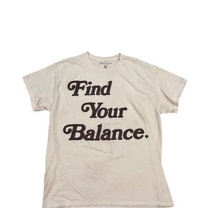 Cream Graphic T-Shirt with Bold Text